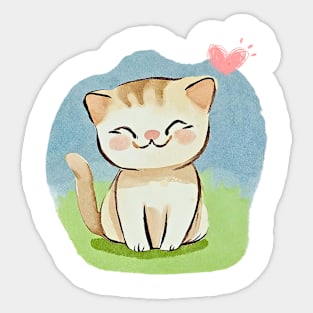 Happy Kitty Love - Cute Cat Sticker